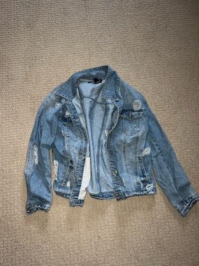 Light Wash Distressed Denim Jacket